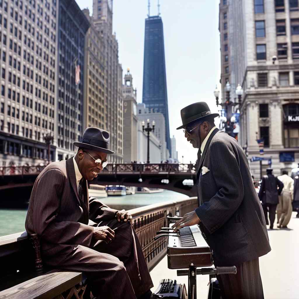 Jazz musicians performing in a Chicago club