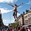 Street performance at Edinburgh Festival Fringe.