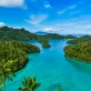 A breathtaking view of Lakshadweep’s pristine beaches and clear waters.
