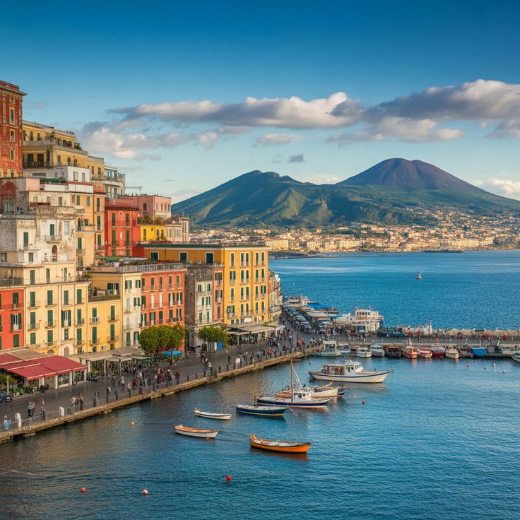 Naples coastline and historic city