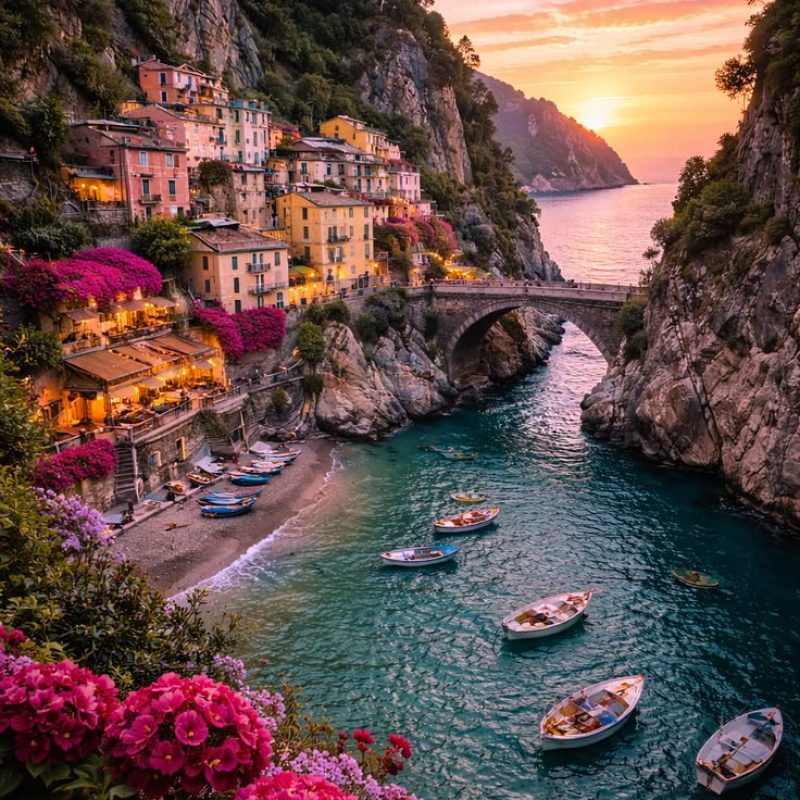 Scenic coastline of Italy
